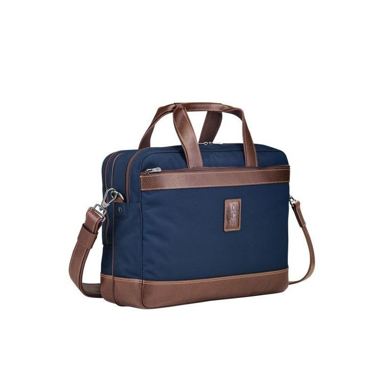 Longchamp Briefcase L Canvas Aktetas Blauw | 502193-ASO