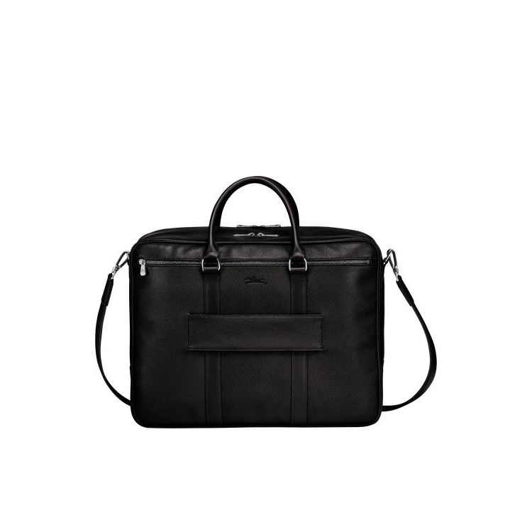 Longchamp Briefcase L Leren Aktetas Zwart | 639485-DMN