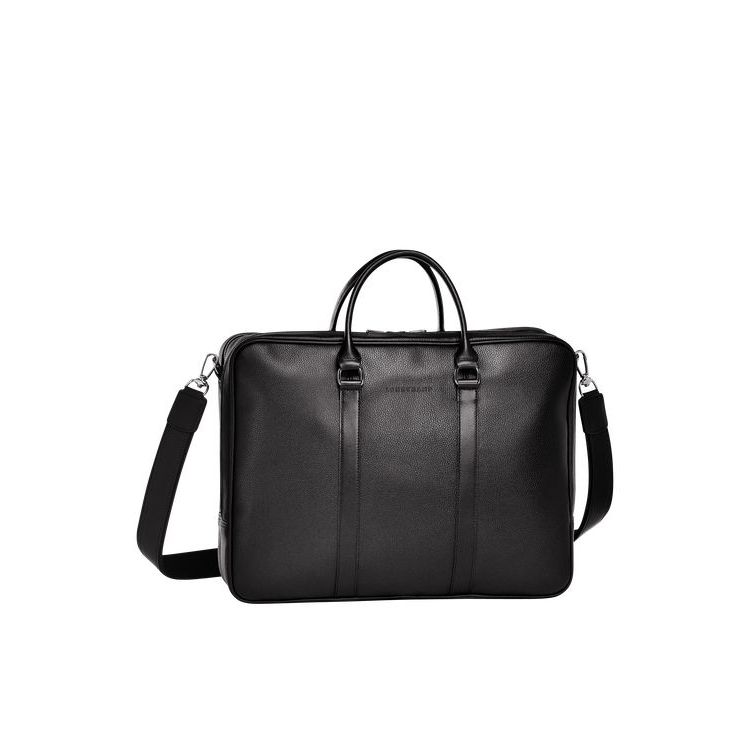 Longchamp Briefcase L Leren Aktetas Zwart | 639485-DMN