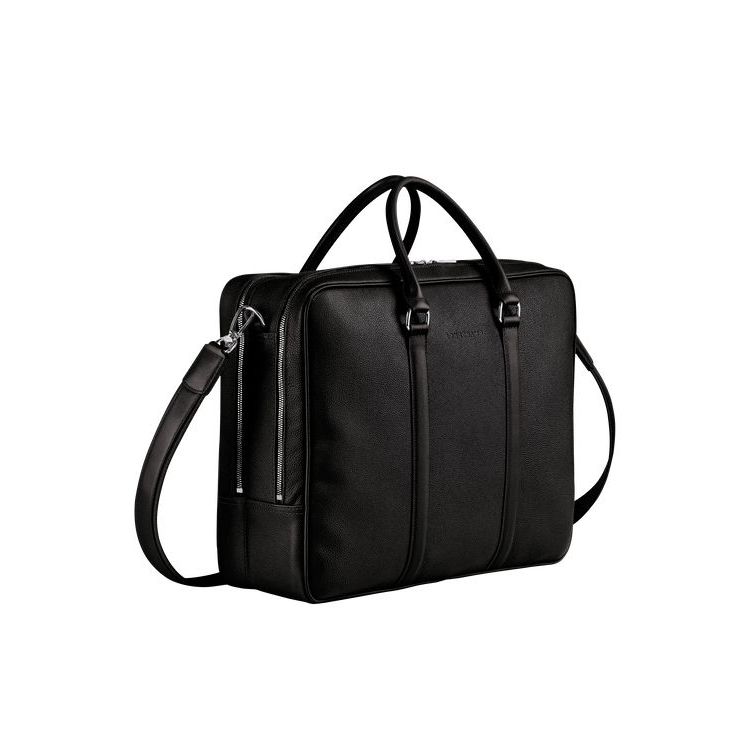 Longchamp Briefcase L Leren Aktetas Zwart | 921504-CWT