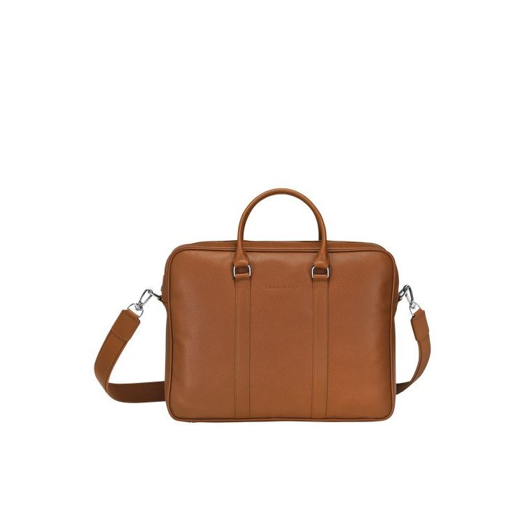 Longchamp Briefcase M Caramel Leren Aktetas Bruin | 132679-VUS