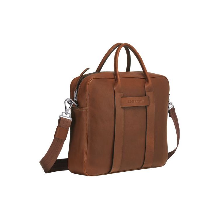 Longchamp Briefcase M Leren Aktetas Bruin | 705932-AKO