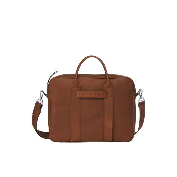 Longchamp Briefcase M Leren Aktetas Bruin | 705932-AKO