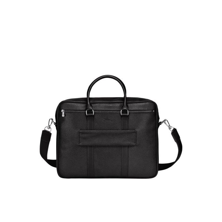 Longchamp Briefcase M Leren Aktetas Zwart | 402361-HFI