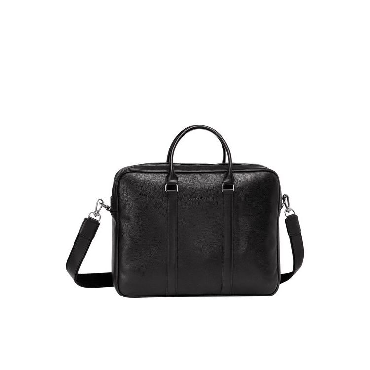 Longchamp Briefcase M Leren Aktetas Zwart | 402361-HFI