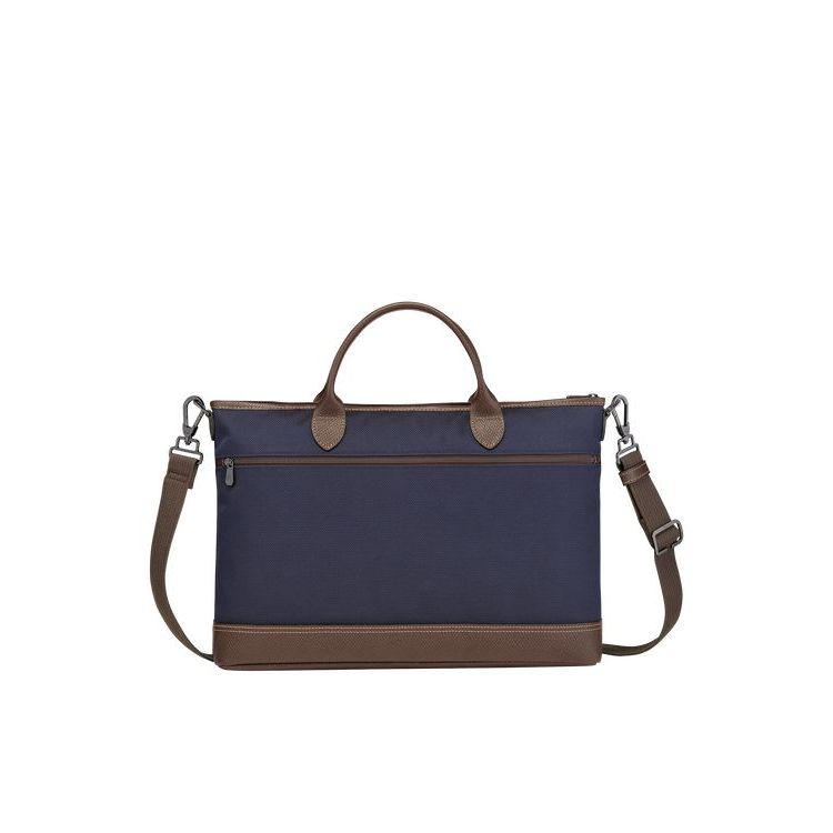 Longchamp Briefcase S Canvas Aktetas Blauw | 267013-KHI