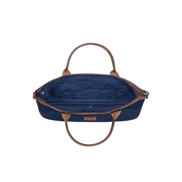 Longchamp Briefcase S Canvas Aktetas Blauw | 267013-KHI