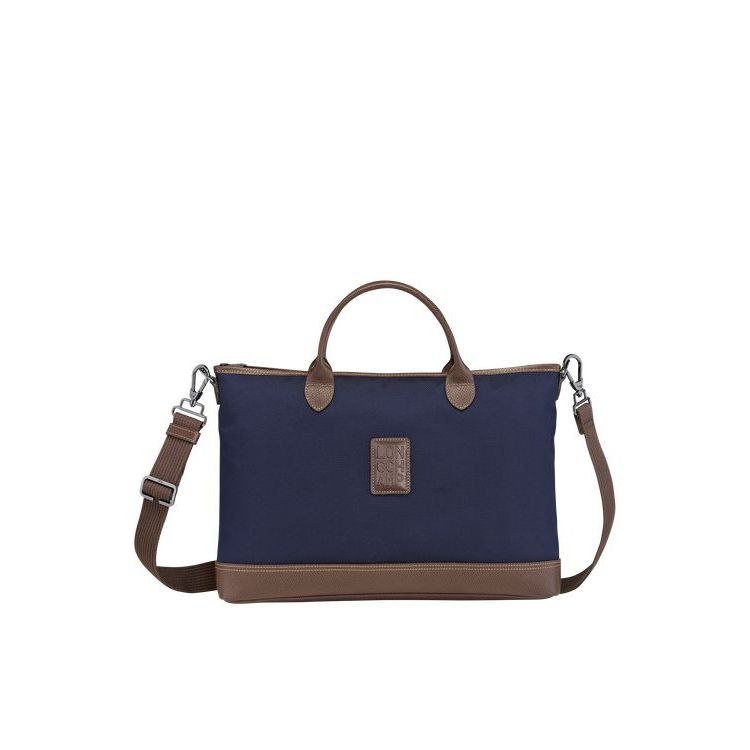 Longchamp Briefcase S Canvas Aktetas Blauw | 267013-KHI