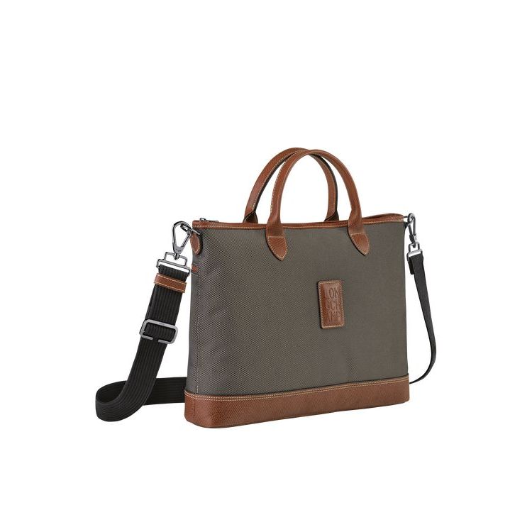 Longchamp Briefcase S Canvas Aktetas Bruin | 692530-HIO