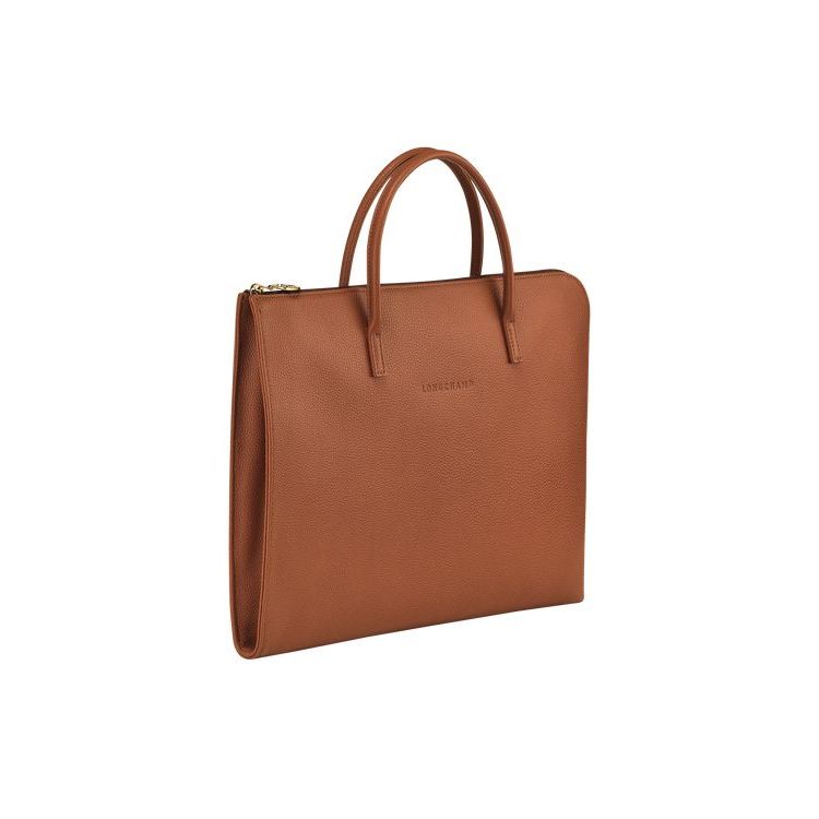 Longchamp Briefcase S Caramel Leren Aktetas Bruin | 158426-AYK