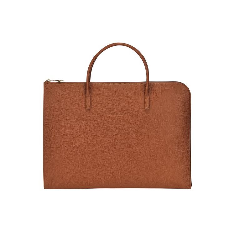 Longchamp Briefcase S Caramel Leren Aktetas Bruin | 158426-AYK