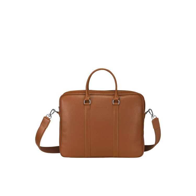 Longchamp Briefcase S Caramel Leren Aktetas Bruin | 213467-GNZ