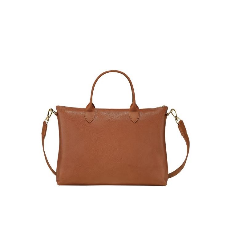 Longchamp Briefcase S Caramel Leren Aktetas Bruin | 276481-NYS