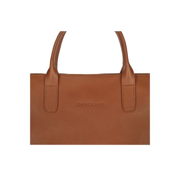 Longchamp Briefcase S Caramel Leren Aktetas Bruin | 276481-NYS