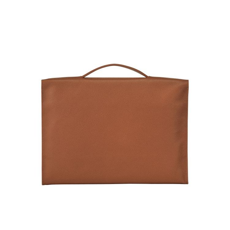 Longchamp Briefcase S Caramel Leren Aktetas Bruin | 901735-BJW