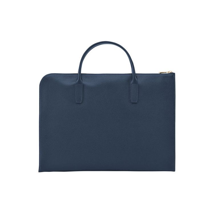 Longchamp Briefcase S Leren Aktetas Donkerblauw | 345096-USK