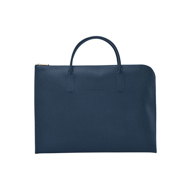 Longchamp Briefcase S Leren Aktetas Donkerblauw | 345096-USK