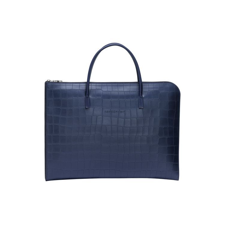 Longchamp Briefcase S Leren Aktetas Donkerblauw | 361580-XDB