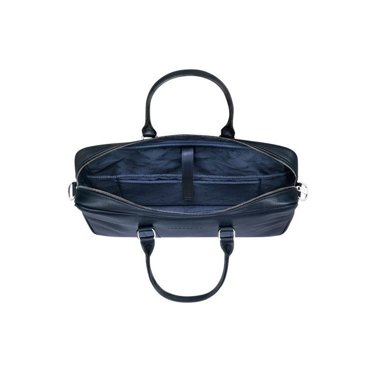 Longchamp Briefcase S Leren Aktetas Donkerblauw | 694015-VOK