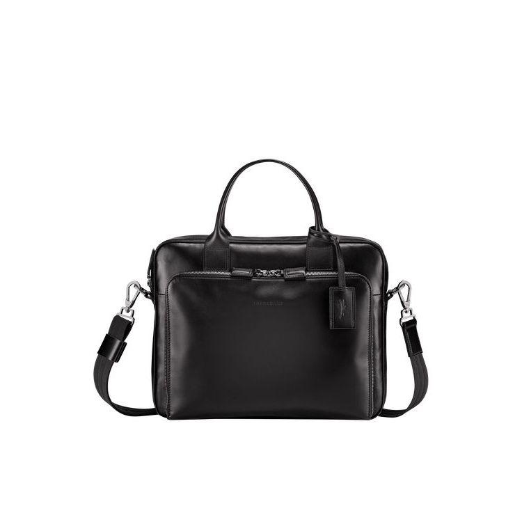 Longchamp Briefcase S Leren Aktetas Zwart | 326045-XHM