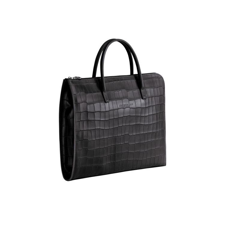 Longchamp Briefcase S Leren Aktetas Zwart | 362851-WPQ