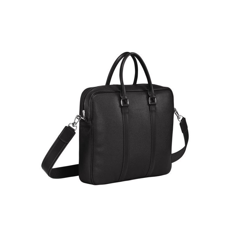 Longchamp Briefcase S Leren Aktetas Zwart | 530297-ILA