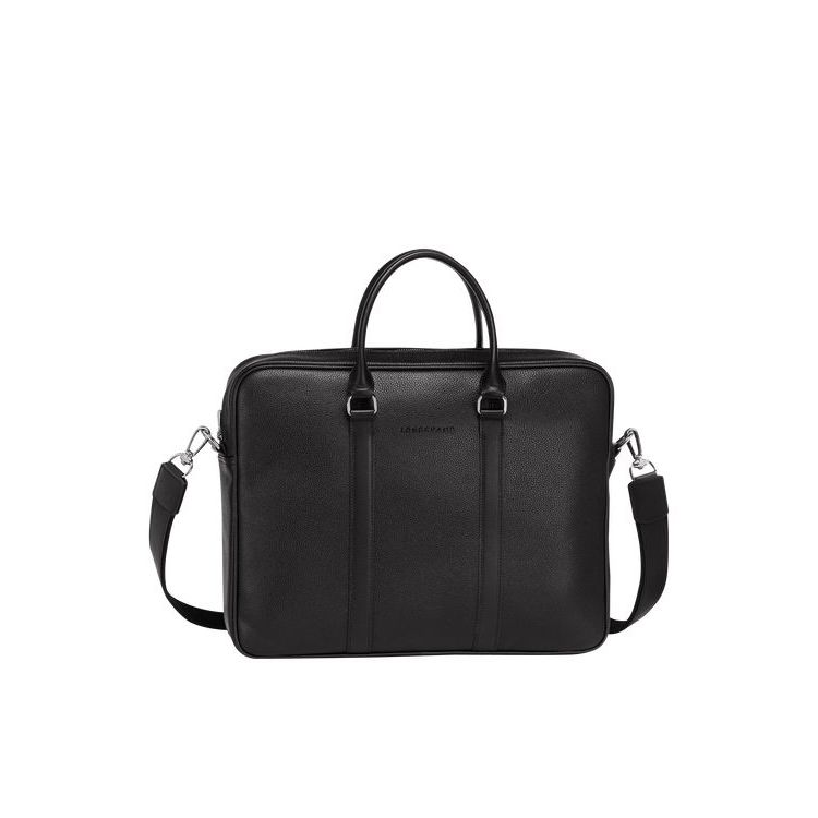 Longchamp Briefcase S Leren Aktetas Zwart | 530297-ILA