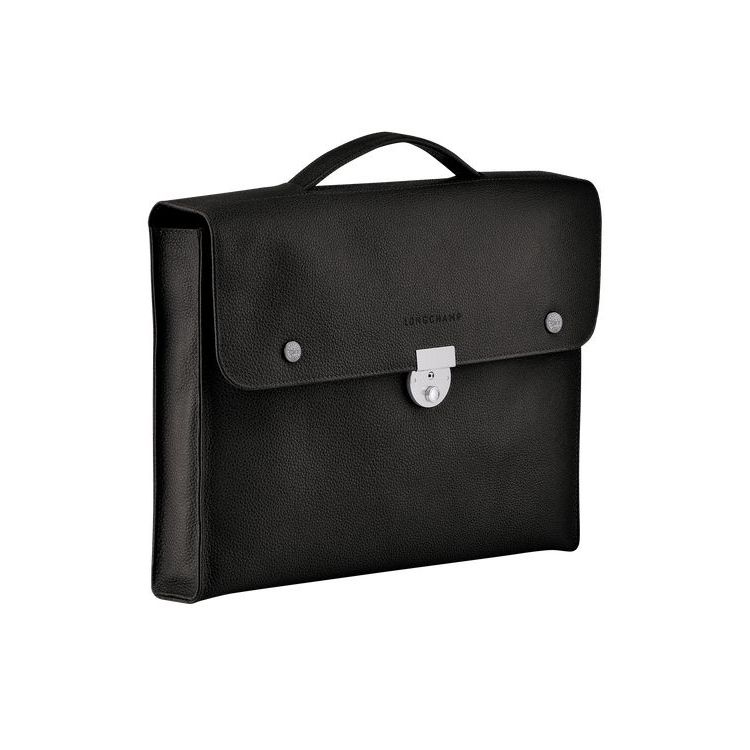 Longchamp Briefcase S Leren Aktetas Zwart | 951067-TWQ