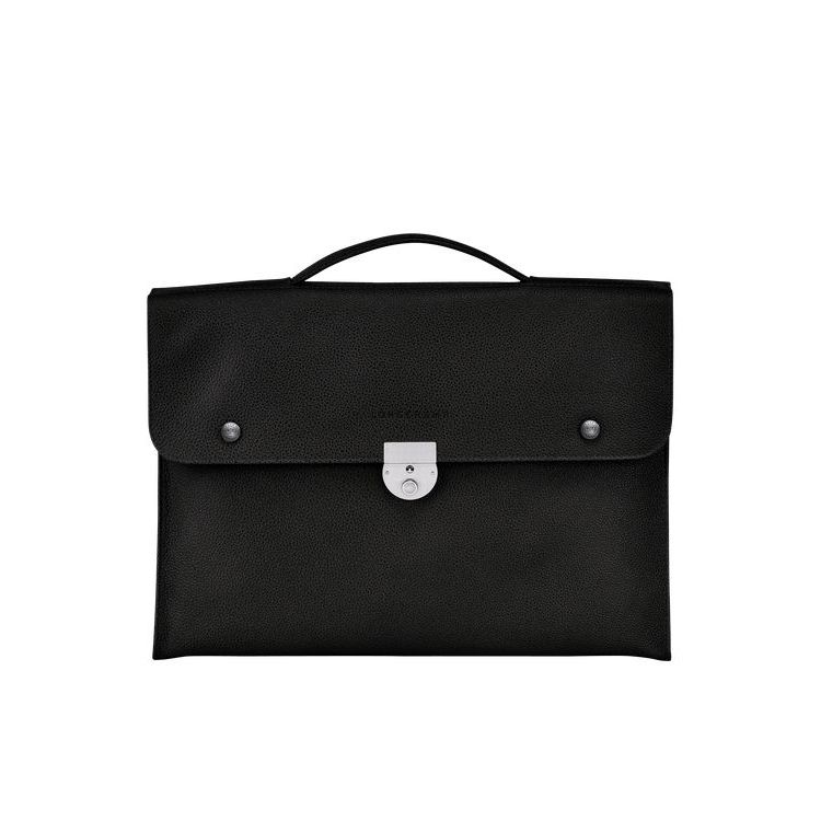 Longchamp Briefcase S Leren Aktetas Zwart | 951067-TWQ