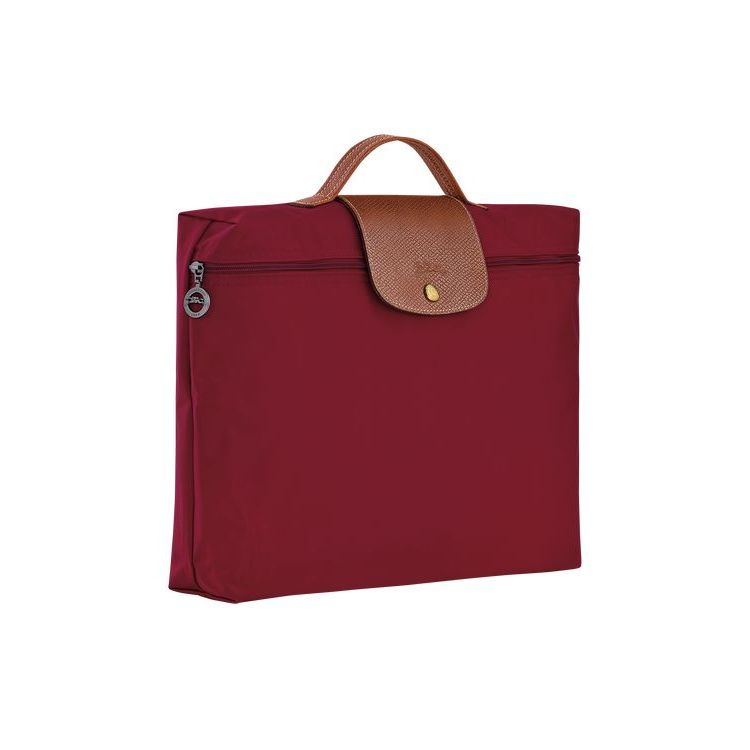 Longchamp Briefcase S Recycled canvas Aktetas Rood | 142986-FMC