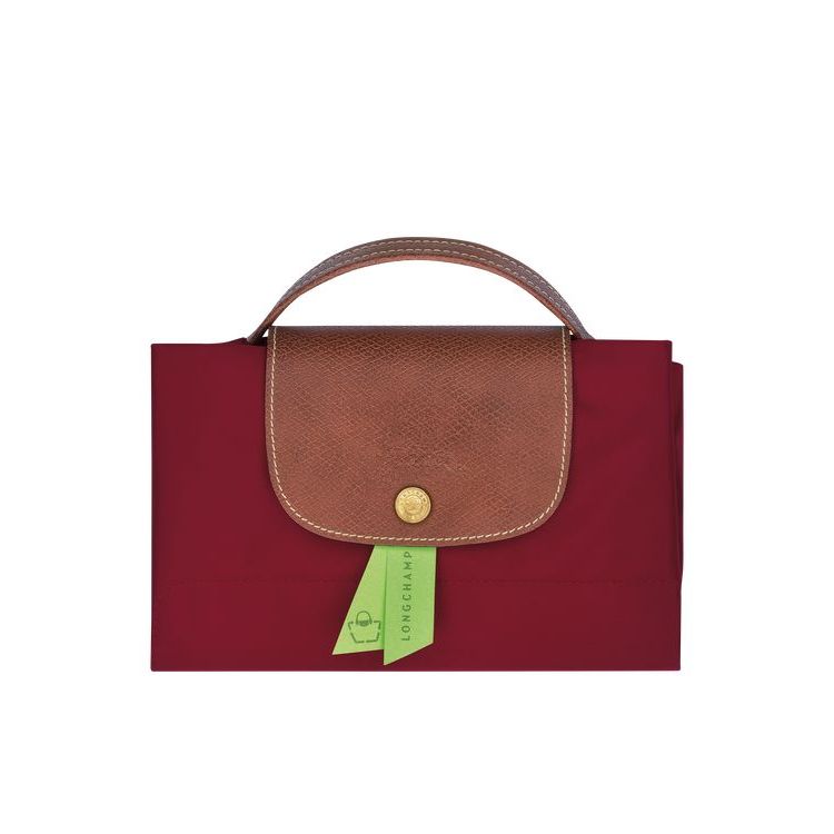 Longchamp Briefcase S Recycled canvas Aktetas Rood | 142986-FMC