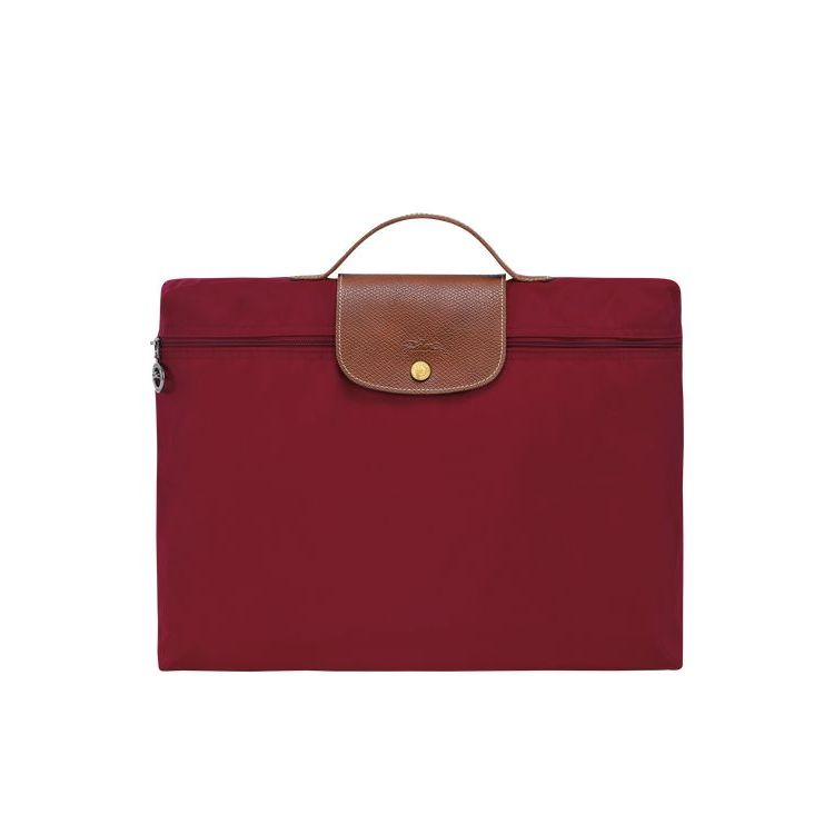 Longchamp Briefcase S Recycled canvas Aktetas Rood | 142986-FMC