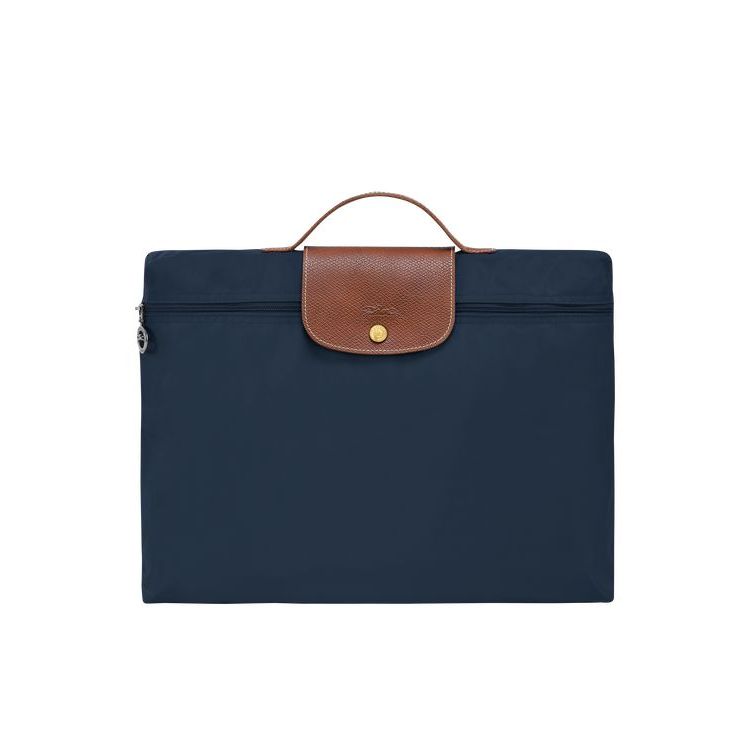 Longchamp Briefcase S Recycled canvas Aktetas Donkerblauw | 348295-GHB