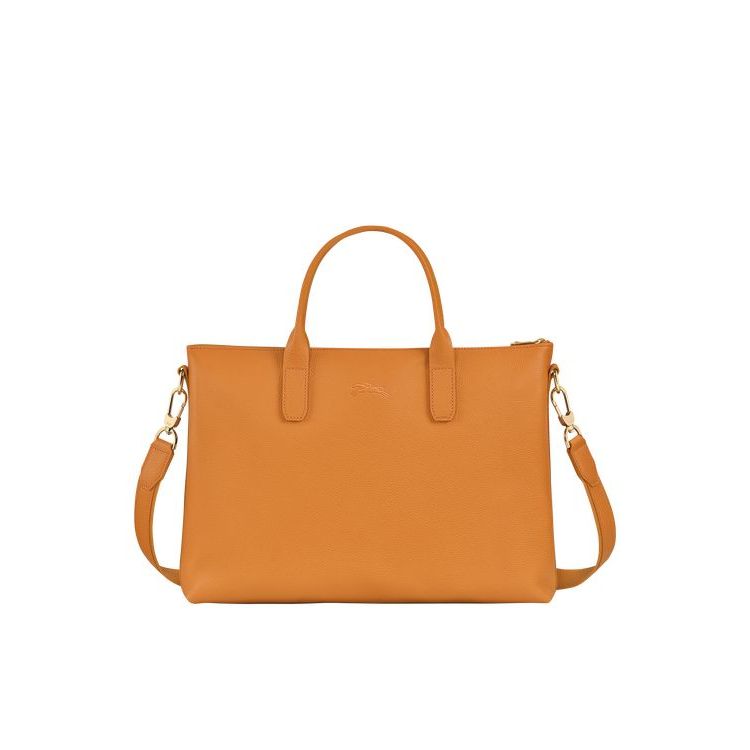 Longchamp Briefcase S Saffron Leren Aktetas Oranje | 054186-LDK