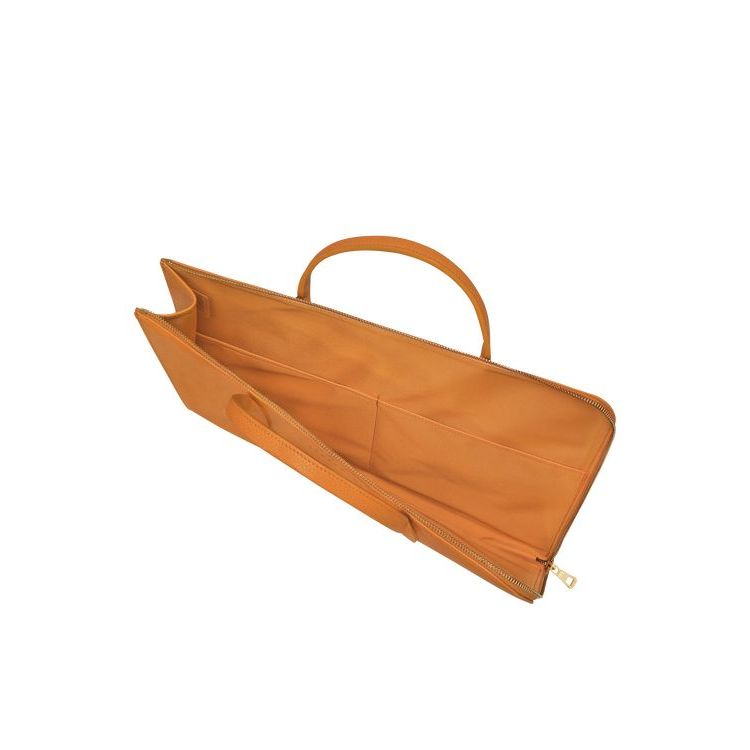 Longchamp Briefcase S Saffron Leren Aktetas Oranje | 193526-RPE