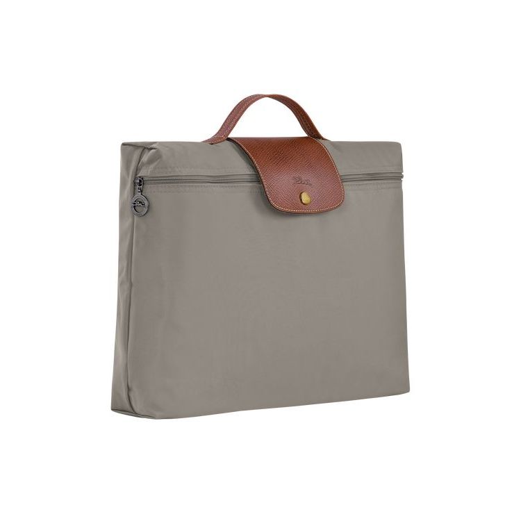 Longchamp Briefcase S Turtledove Recycled canvas Aktetas Grijs | 208316-FMR