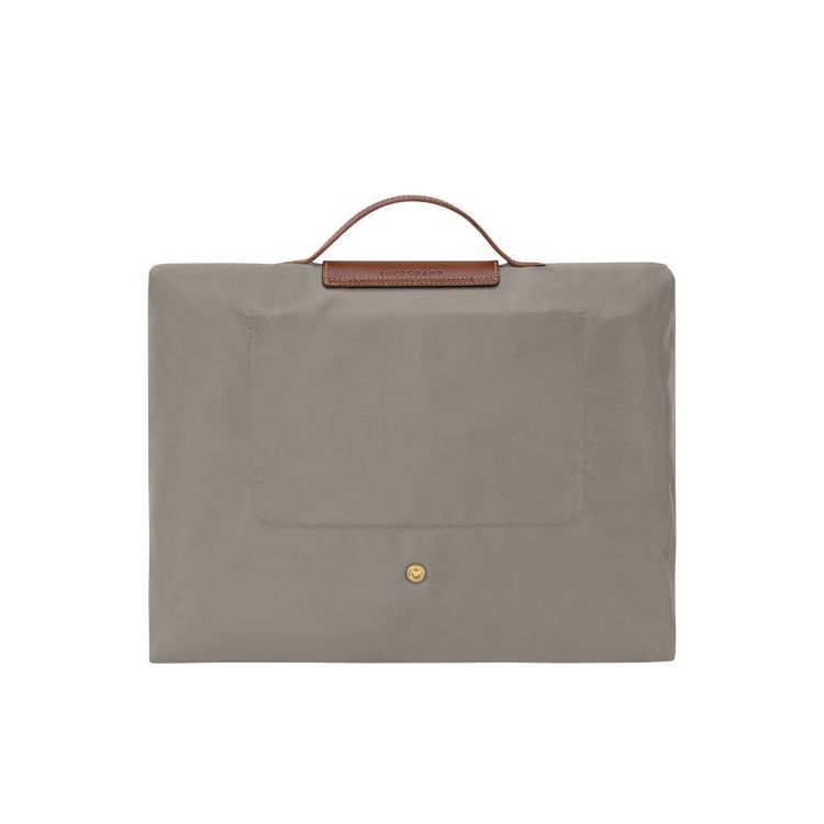 Longchamp Briefcase S Turtledove Recycled canvas Aktetas Grijs | 208316-FMR