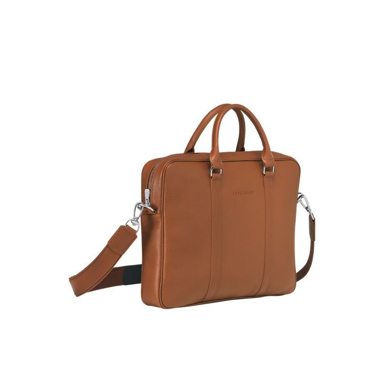 Longchamp Briefcase Xs Caramel Leren Aktetas Bruin | 485320-DWM