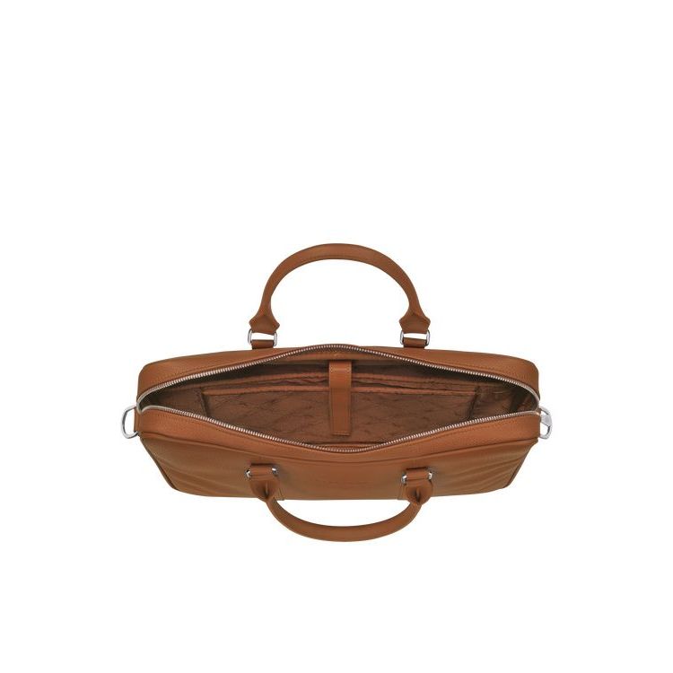 Longchamp Briefcase Xs Caramel Leren Aktetas Bruin | 485320-DWM