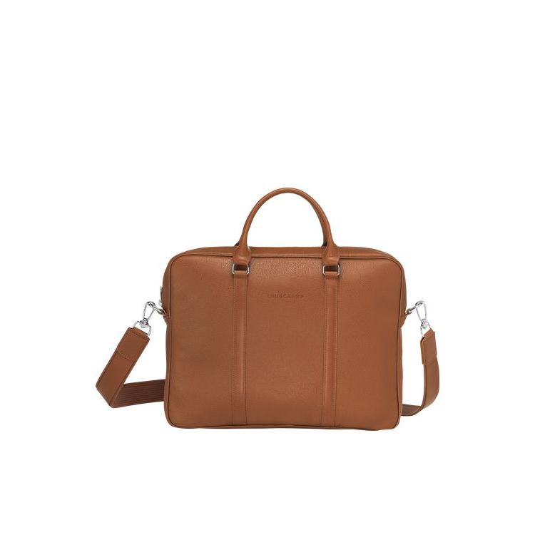 Longchamp Briefcase Xs Caramel Leren Aktetas Bruin | 485320-DWM