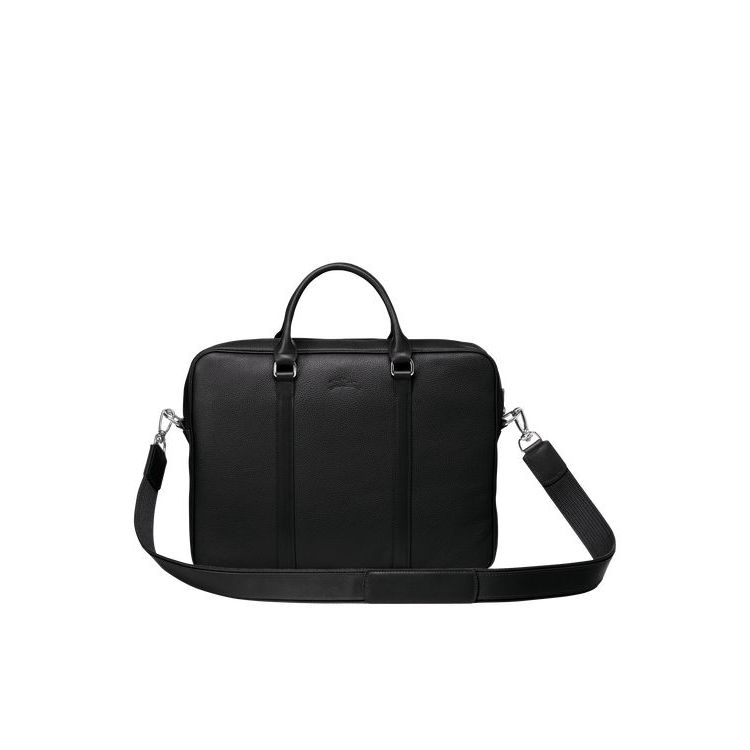 Longchamp Briefcase Xs Leren Aktetas Zwart | 291645-IUW