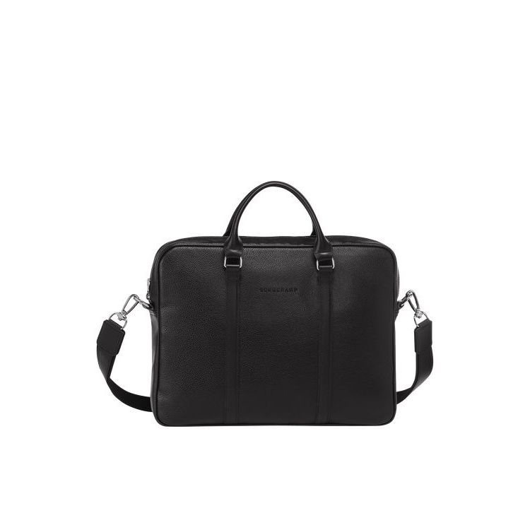 Longchamp Briefcase Xs Leren Aktetas Zwart | 291645-IUW