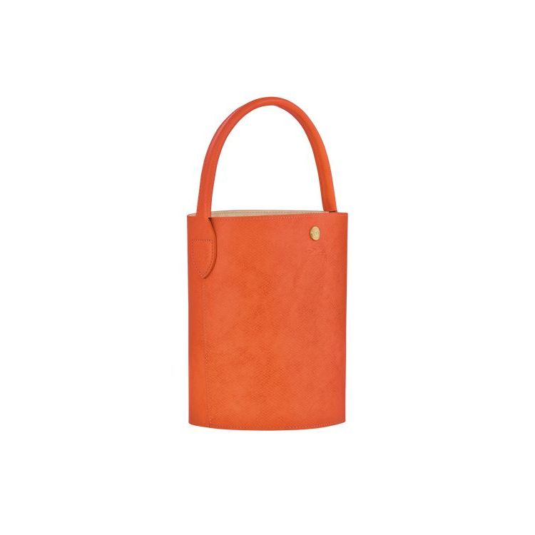 Longchamp Bucket Leren Handtas Oranje | 287095-LBE