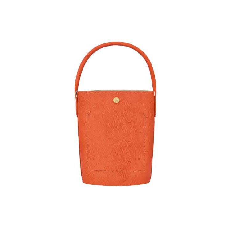 Longchamp Bucket Leren Handtas Oranje | 287095-LBE