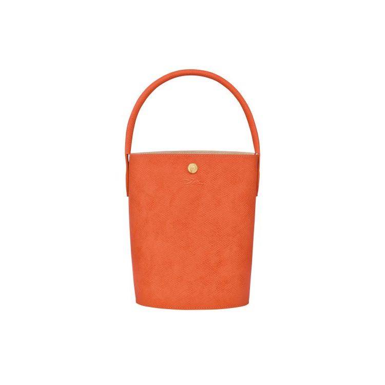 Longchamp Bucket Leren Handtas Oranje | 287095-LBE