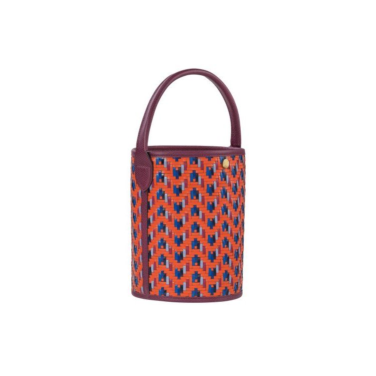 Longchamp Bucket Leren Handtas Oranje | 958721-DJB