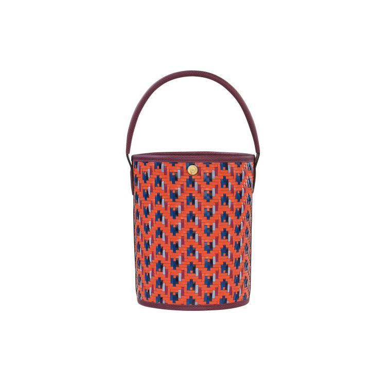 Longchamp Bucket Leren Handtas Oranje | 958721-DJB