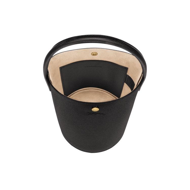 Longchamp Bucket Leren Handtas Zwart | 807394-RGX