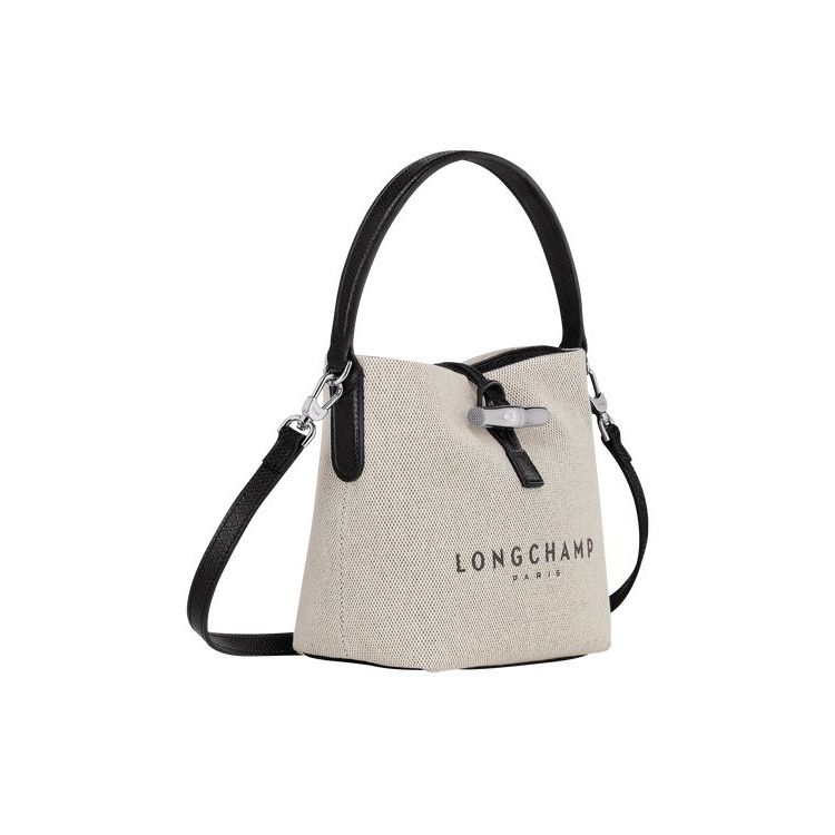 Longchamp Bucket S Ecru Canvas Crossbodytassen Beige | 142059-TCI