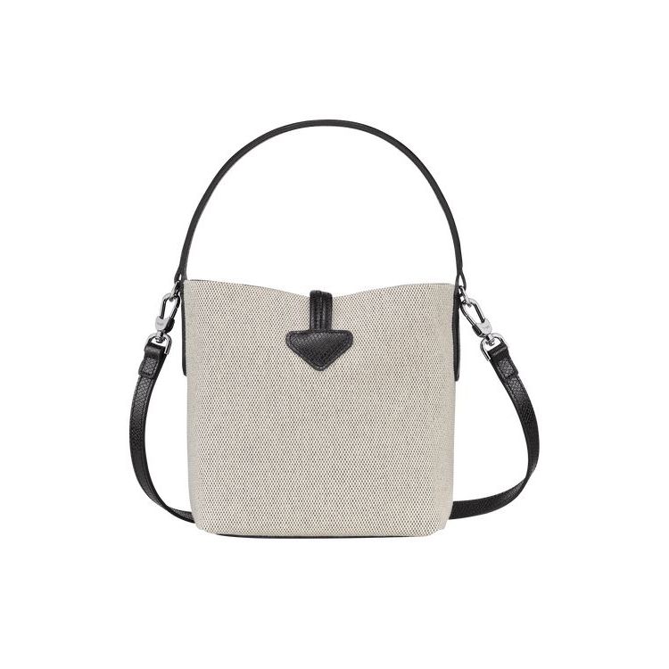 Longchamp Bucket S Ecru Canvas Crossbodytassen Beige | 142059-TCI